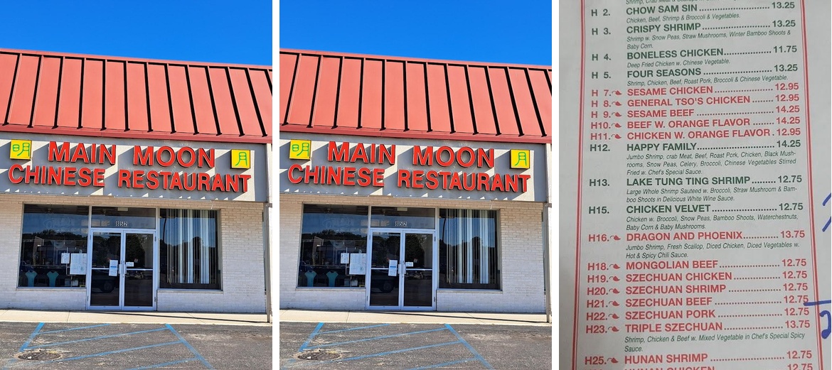 Main Moon Restaurant Menu